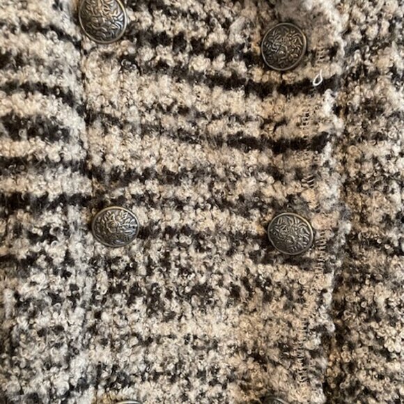 Free People Zebra Yarn Double Breasted Sweater Blazer, Size Medium. - Picture 2 of 7